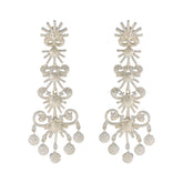 Dewi White Chunky Stud Earrings for Glam Occasion Cubic Zirconia White Stud